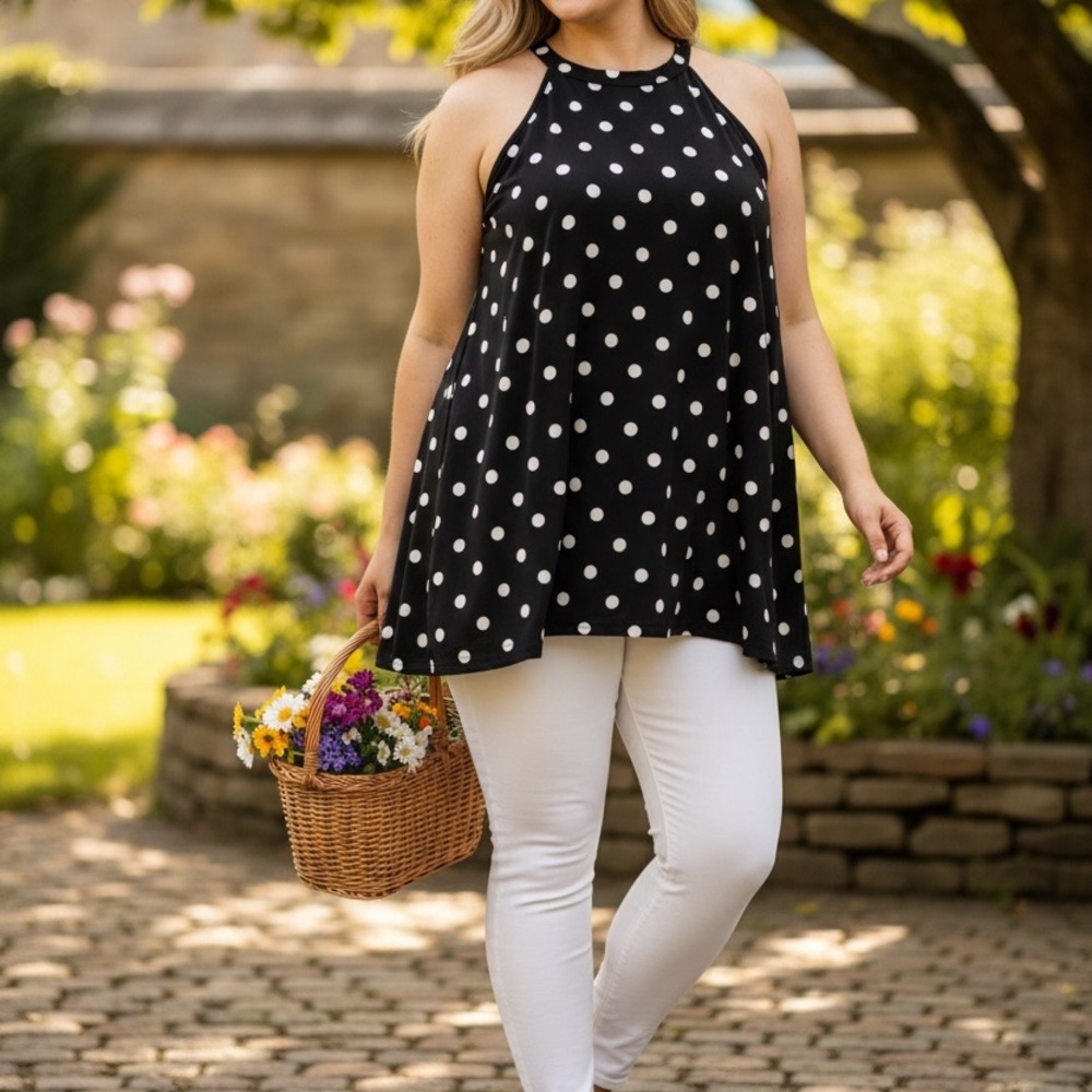 Torrid Polka Dot Halter Top - Swing Tunic | Size 2X (18/20)